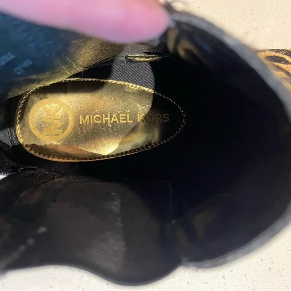 Michael Kors Keaton Bootie Natural Cheetah Pull On Ankle Sneakers Shoes Size 8.5 - Picture 8 of 10